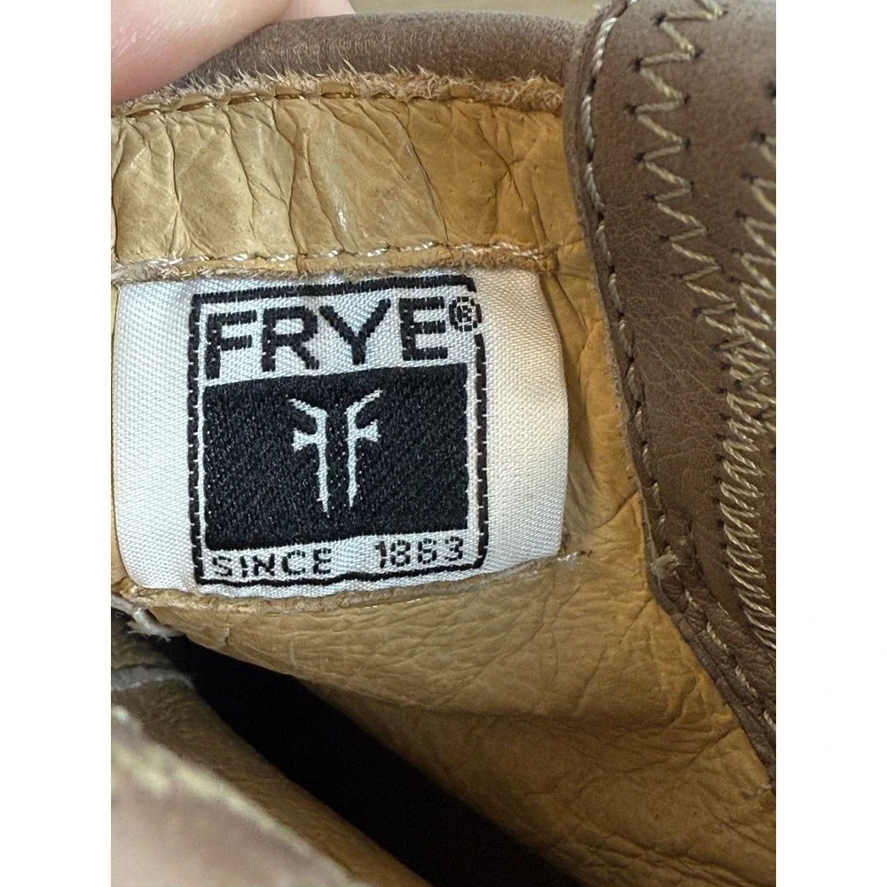 Frye Carson Pull On Ankle Boots Womens 6 Brown Leather Western Short Booties